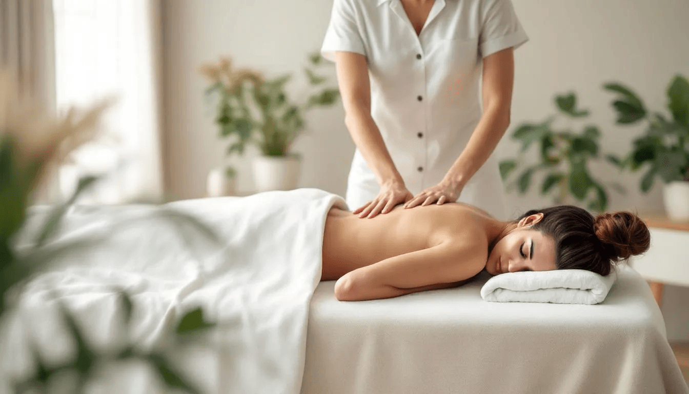 A massage therapist providing a treatment session.